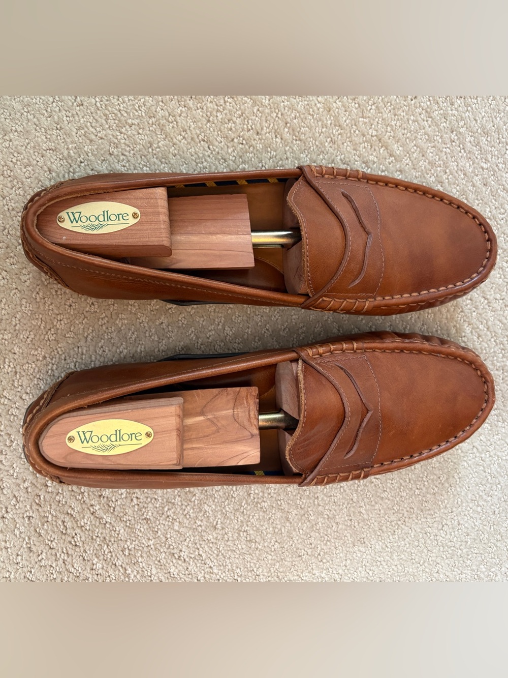 Polo by Ralph Lauren Men's Tan Leather Penny Loafers
